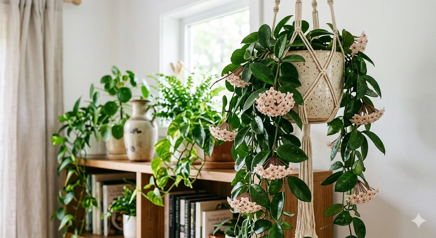 Хойя — восковой водопад с бонусом в виде цветения